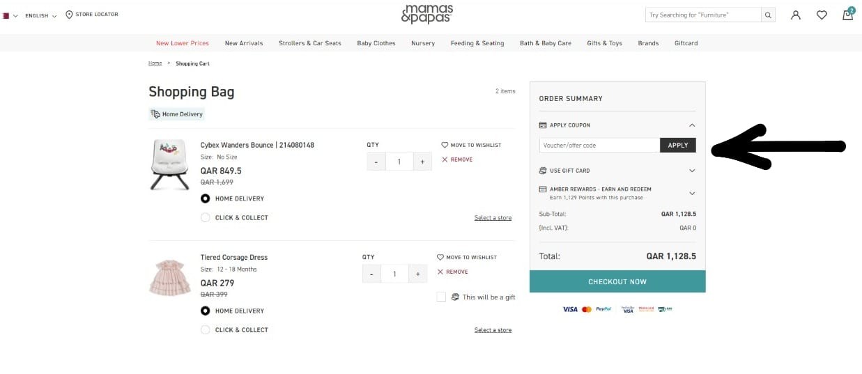 Mamas and Papas Coupon Code Section