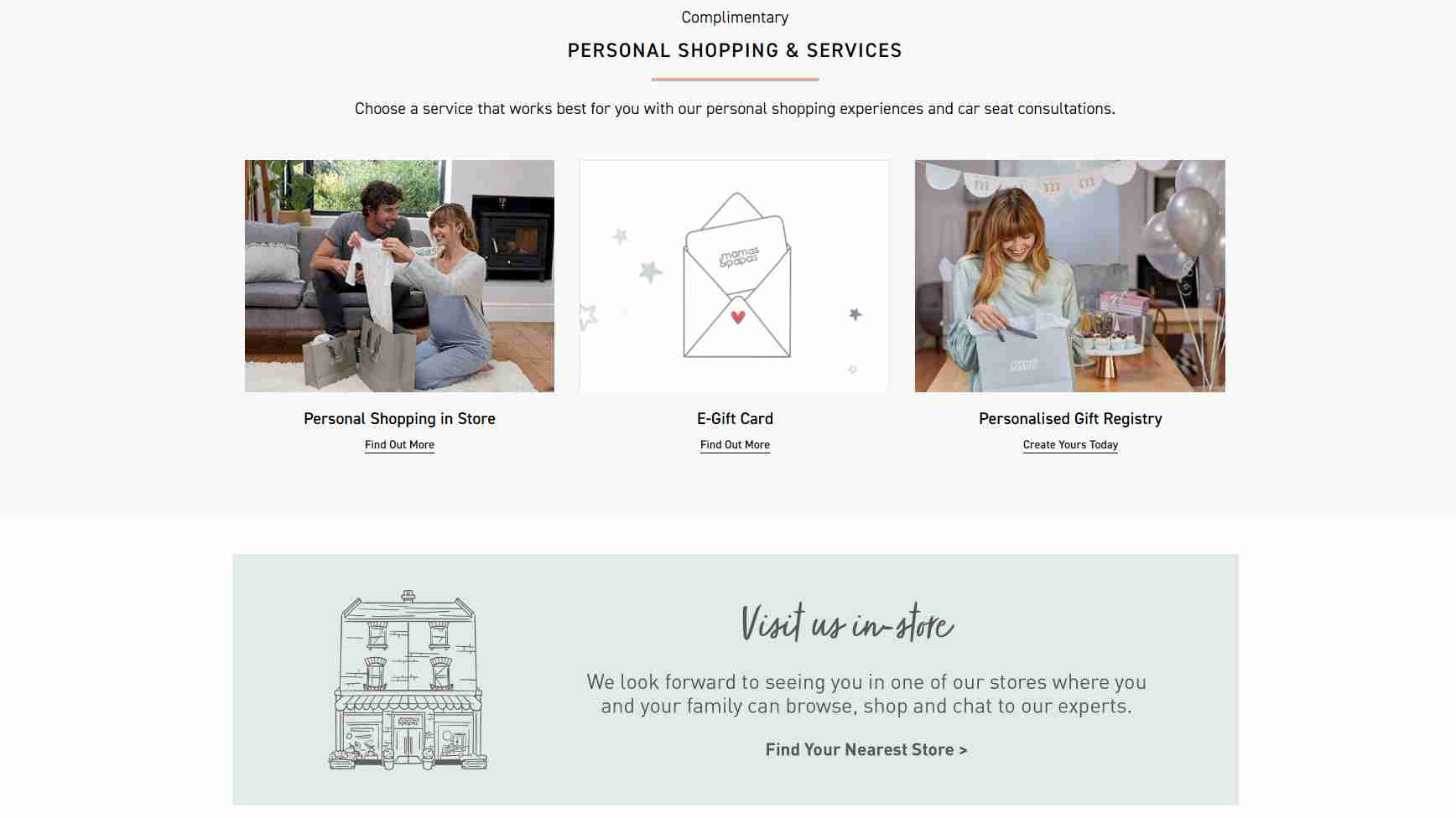 Mamas and Papas Personal Shopper Option