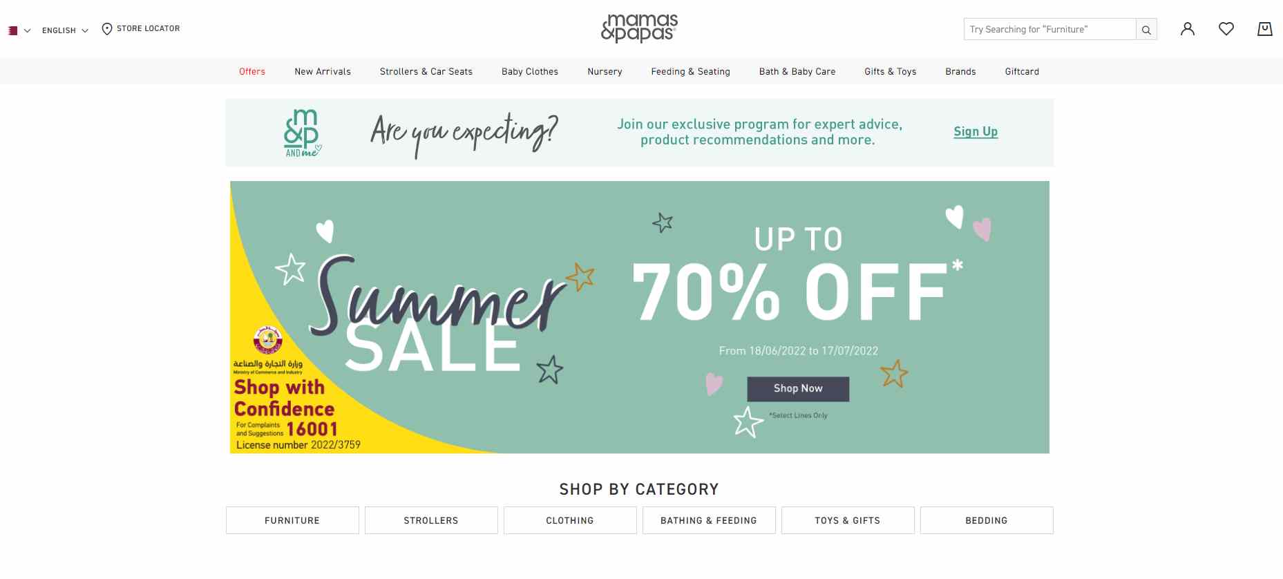 Mamas and Papas Qatar Summer Sale 