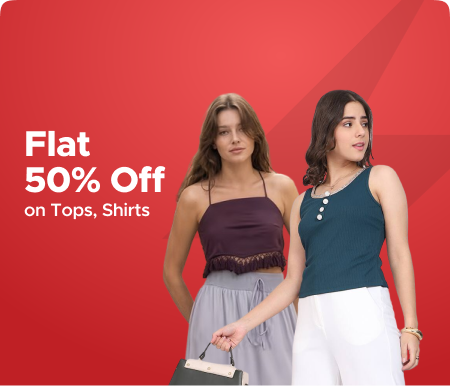 Flat 50 Off On Tops, Shirts